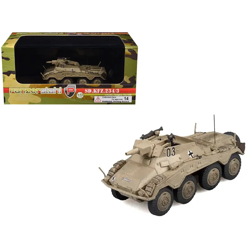 Sd.Kfz. 234/3 Armored Vehicle "#0 3Rd Panzer Division Hungary" (1945) German Army 1/72 Diecast Model By Panzerstahl 1
