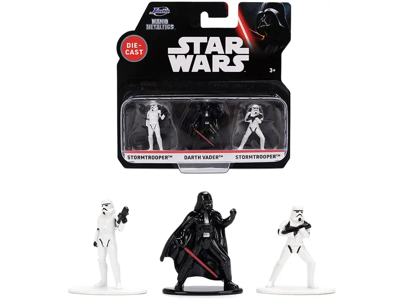 Set Of 3 Diecast Figures "Star Wars" Movie Franchise "Nano Metalfigs" Series Diecast Models By Jada 1