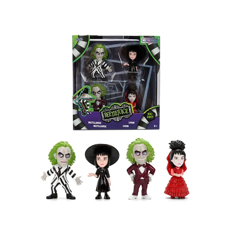 Set Of 4 Diecast Figures "Beetlejuice" (1988) Movie "Metalfigs" Series By Jada 1