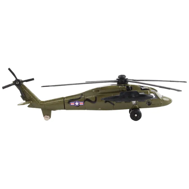 Sikorsky Uh-60 Black Hawk Helicopter Olive Drab "United States Army" With Runway Section Diecast Model By Runway24 1