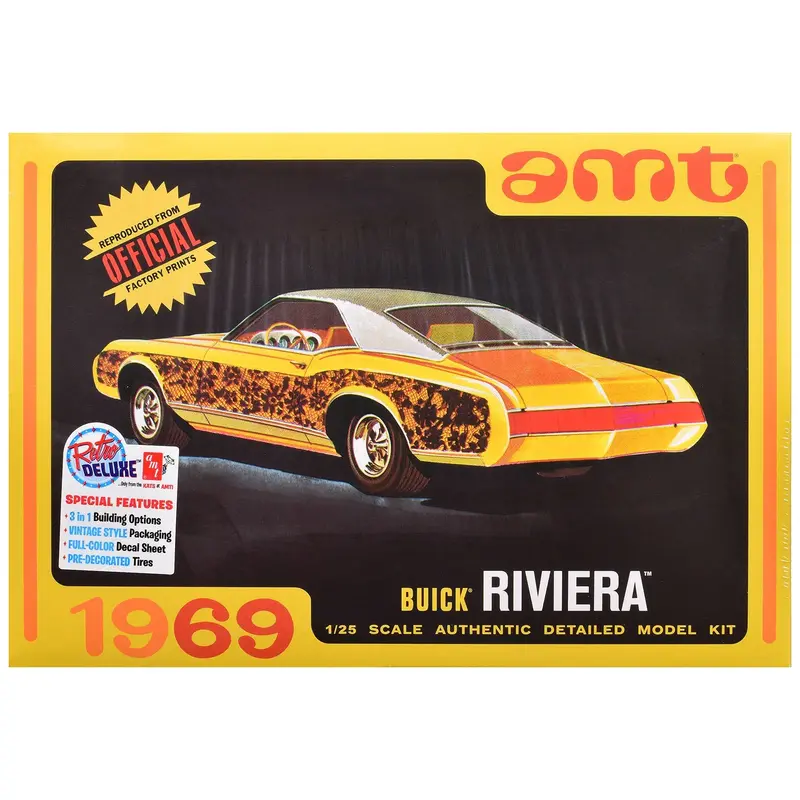 Skill 2 Model Kit 1969 Buick Riviera 1/25 Scale Model By Amt 1