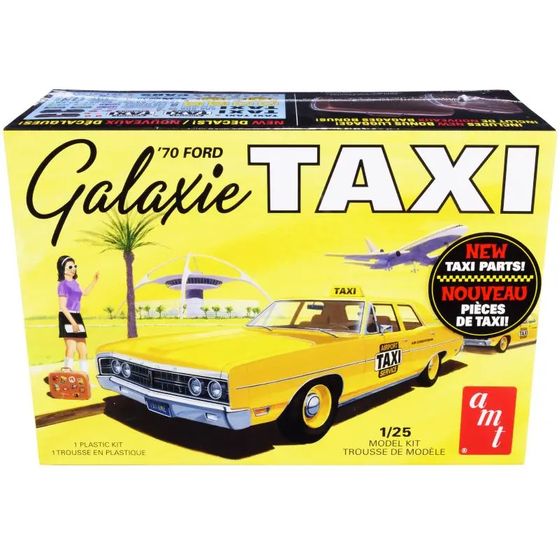 Skill 2 Model Kit 1970 Ford Galaxie "Taxi" With Luggage 1/25 Scale Model By Amt 1