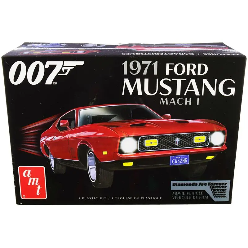 Skill 2 Model Kit 1971 Ford Mustang Mach 1 (James Bond 007) "Diamonds Are Forever" (1971) Movie 1/25 Scale Model By Amt 1