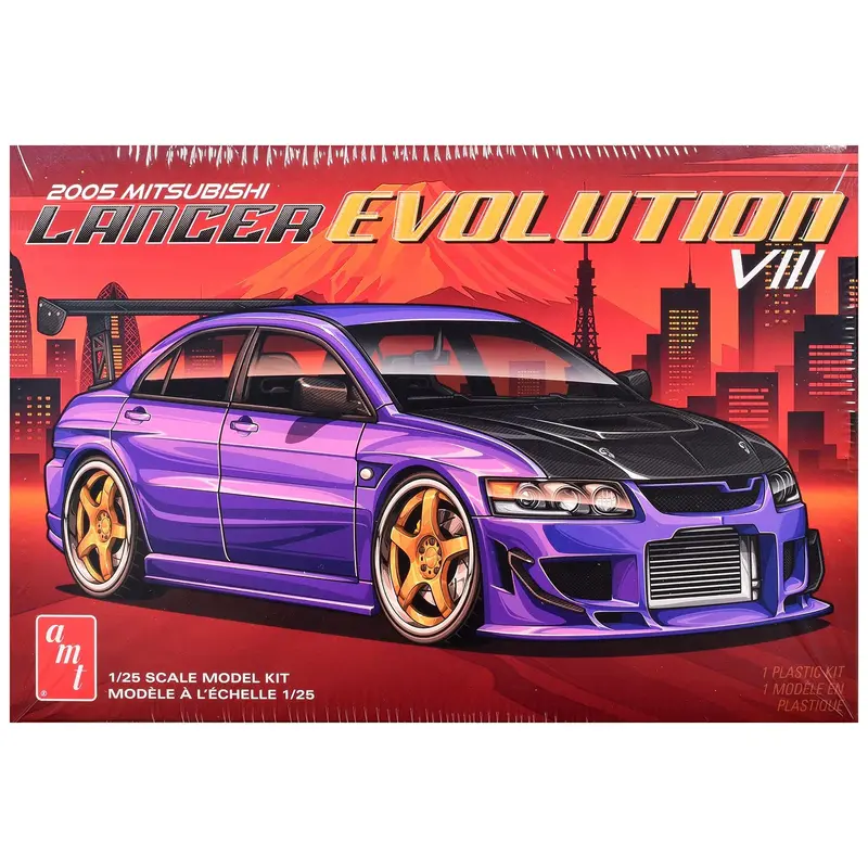 Skill 2 Model Kit 1995 Mitsubishi Lancer Evolution Viii 1/25 Scale Model By Amt 1