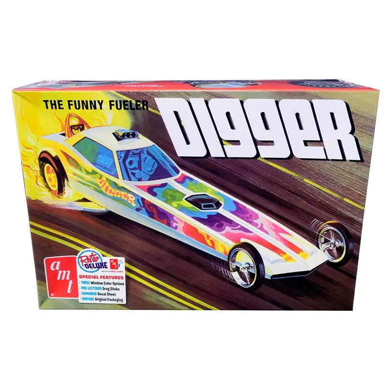 Skill 2 Model Kit Digger Dragster "The Funny Fueler" 1/25 Scale Model By Amt 1