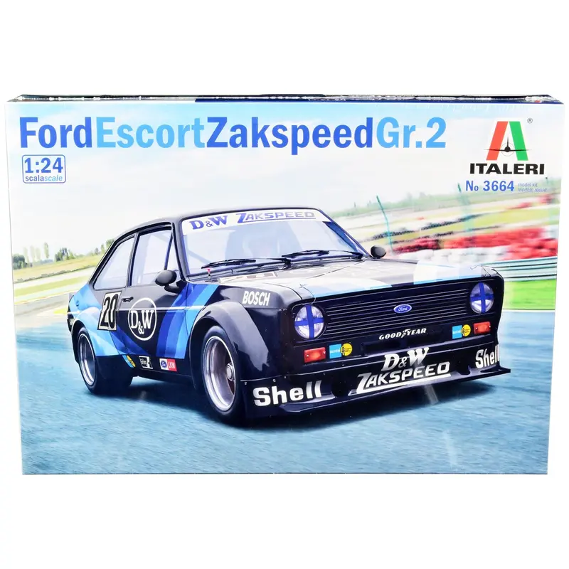 Skill 2 Model Kit Ford Escort Zakspeed Gr.2 Brands Hatch 500 Km. (1979) 1/24 Scale Model By Italeri 1