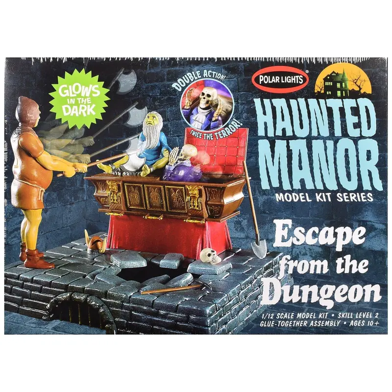Skill 2 Model Kit Haunted Manor "Escape From The Dungeon" Diorama Set 1/12 Scale Model By Polar Lights 1