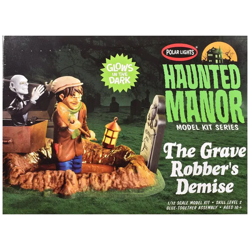 Skill 2 Model Kit Haunted Manor "The Grave Robber's Demise" Diorama Set 1/12 Scale Model By Polar Lights 1