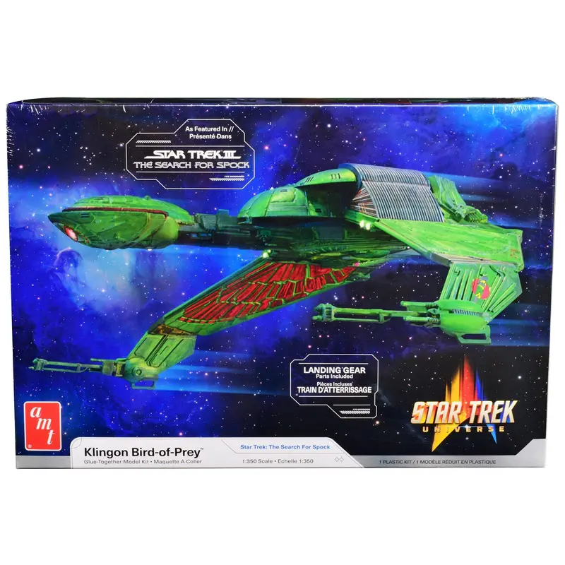 Skill 2 Model Kit Klingon Bird-Of-Prey Spacecraft "Star Trek Iii: The Search For Spock" (1984) Movie 1/350 Scale Model By Amt 1