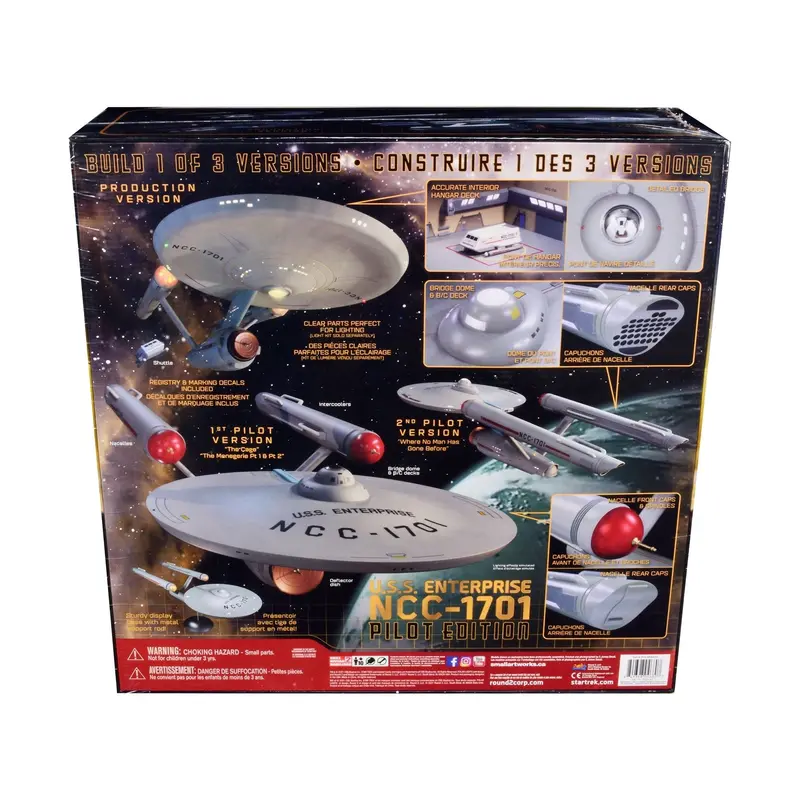 Skill 2 Model Kit U.S.S. Enterprise Ncc-1701 Pilot Edition Star Trek 3-In-1 1/350 Scale Model By Polar Lights 1
