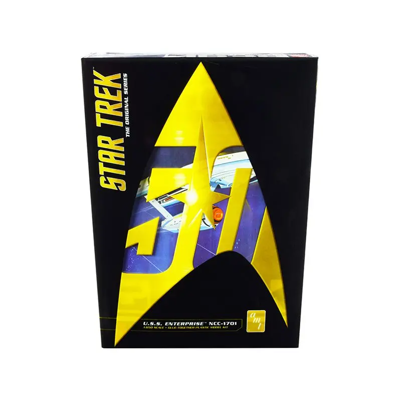 Skill 2 Model Kit U.S.S. Enterprise Ncc-1701 Refit Starship "Star Trek" The Original Series 50Th Anniversary Edition 1/650 Scale Model By Amt 1