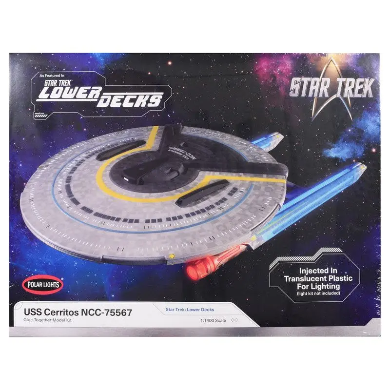 Skill 2 Model Kit Uss Cerritos Ncc-75567 Spacecraft "Star Trek: Lower Decks" (2020-2024) Tv Series 1/1400 Scale Model By Polar Lights 1