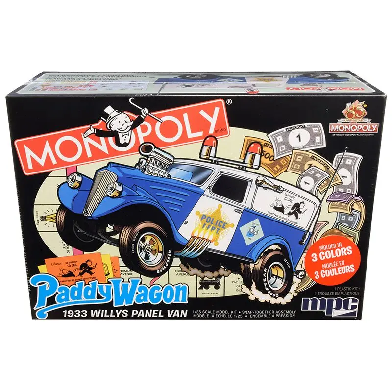 Skill 2 Snap Model Kit 1933 Willys Panel Paddy Wagon Police Van "Monopoly" "85Th Anniversary" 1/25 Scale Model By Mpc 1