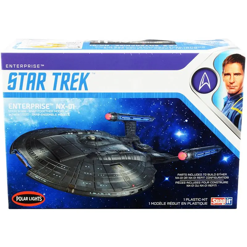 Skill 2 Snap Model Kit Enterprise Nx-01 Starship "Star Trek: Enterprise" (2001-2005) Tv Series 1/1000 Scale Model By Polar Lights 1