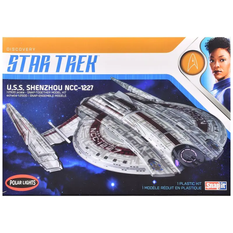 Skill 2 Snap Model Kit U.S.S. Shenzhou Ncc-1227 Spacecraft "Star Trek: Discovery" (2017-2024) Tv Series 1/2500 Scale Model By Polar Lights 1