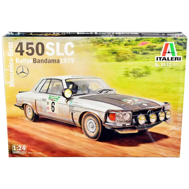 Skill 3 Model Kit Mercedes-Benz 450 Slc Winner "Rallye Bandama Ivory Coast" (1979) 1/24 Scale Model By Italeri 1
