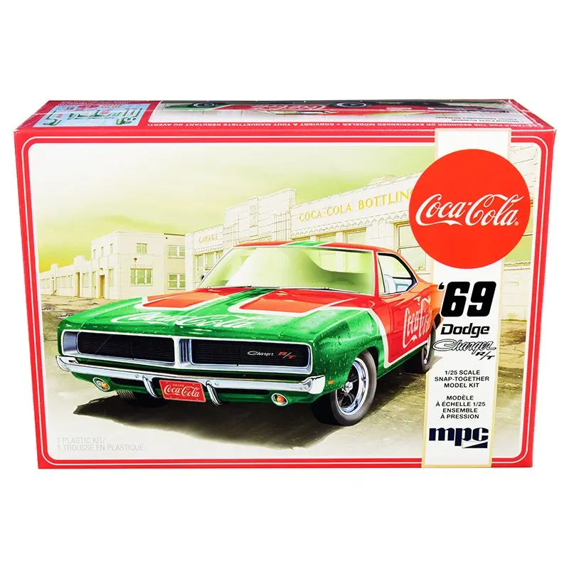 Skill 3 Snap Model Kit 1969 Dodge Charger Rt "Coca-Cola" 1/25 Scale Model By Mpc 1