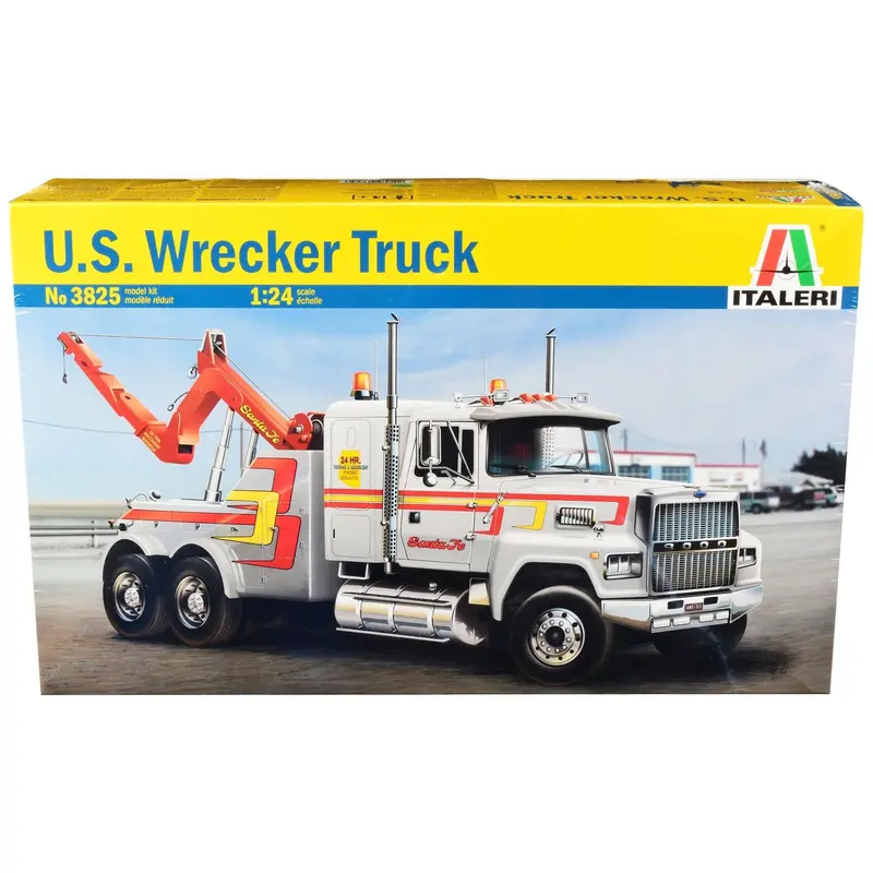 Skill 4 Model Kit U.S. Wrecker Tow Truck 1/24 Scale Model By Italeri 1