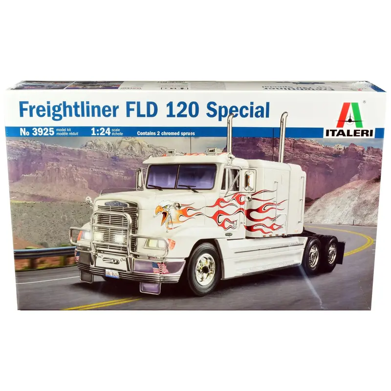 Skill 5 Model Kit Freightliner Fld 120 Special Truck Tractor 1/24 Scale Model By Italeri 1