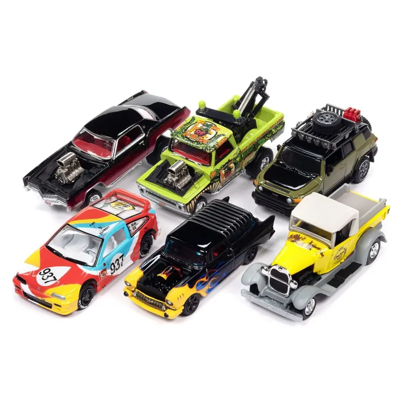 "Street Freaks" 2023 Set A Of 6 Cars Release 2 1/64 Diecast Model Cars By Johnny Lightning 1
