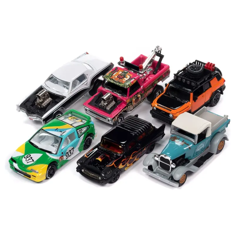 "Street Freaks" 2023 Set B Of 6 Cars Release 2 1/64 Diecast Model Cars By Johnny Lightning 1