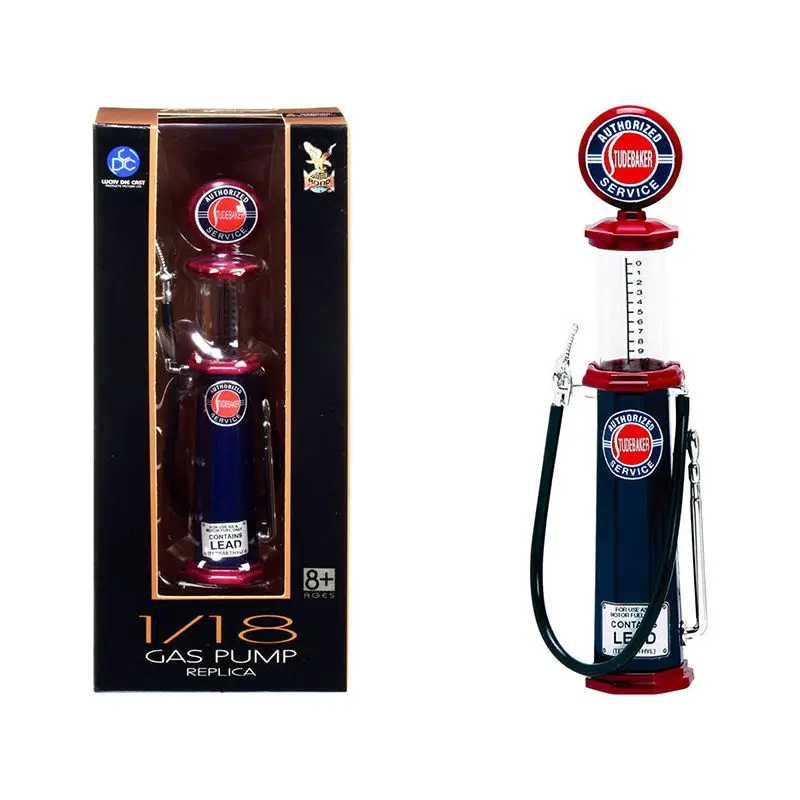 "Studebaker" Vintage Cylinder Gas Pump 1/18 Diecast Replica By Road Signature 1