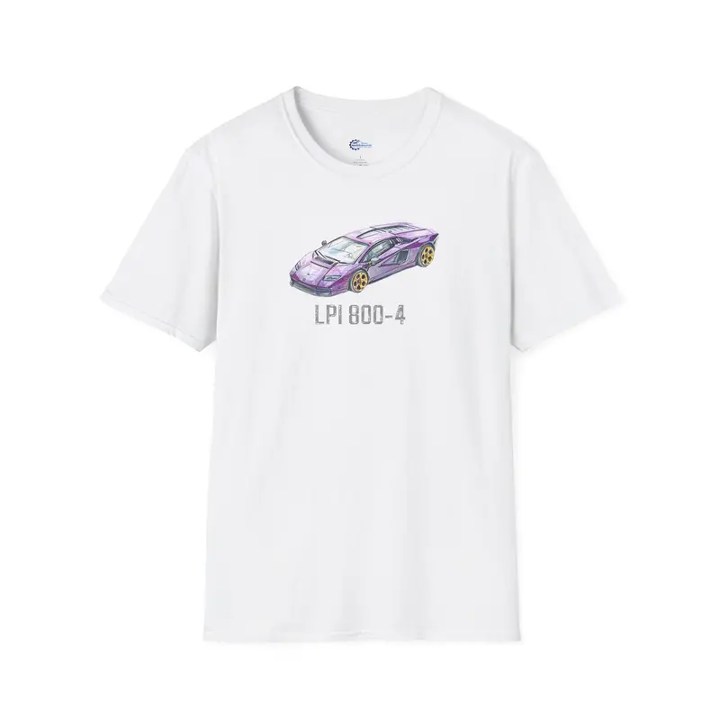 Supercar T-Shirt - Lamborghini Lp-800-4 Softstyle Tee W/Model Designation 6
