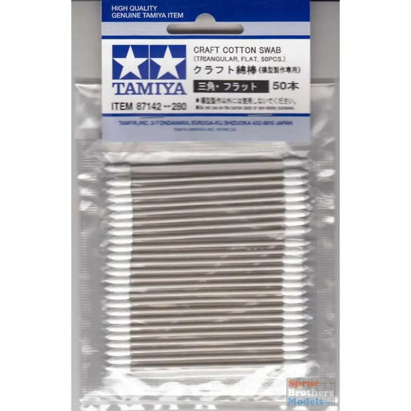 Tam87142 Tamiya Craft Cotton Swabs Triangular/Flat 50Pcs 1