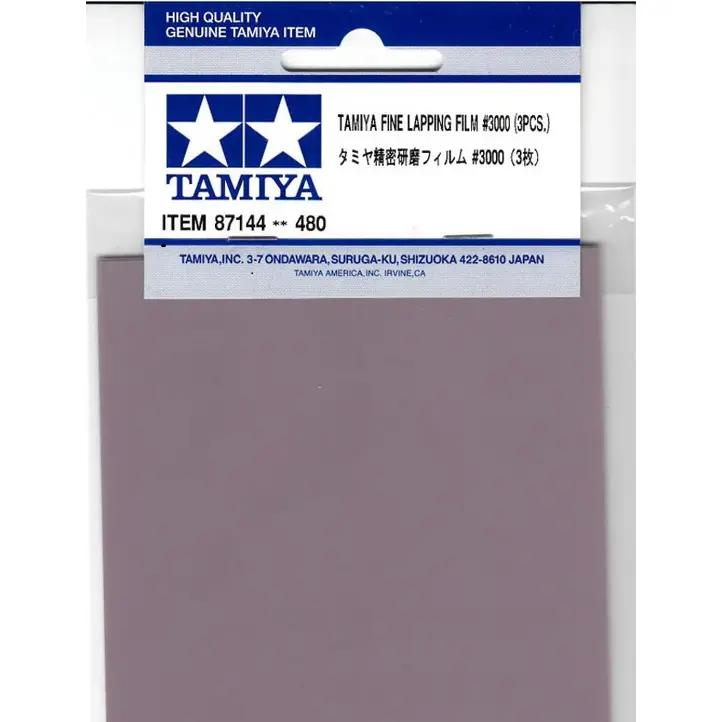 Tam87144 Tamiya Fine Lapping Film #3000 - 3Pcs - Abrasive 1