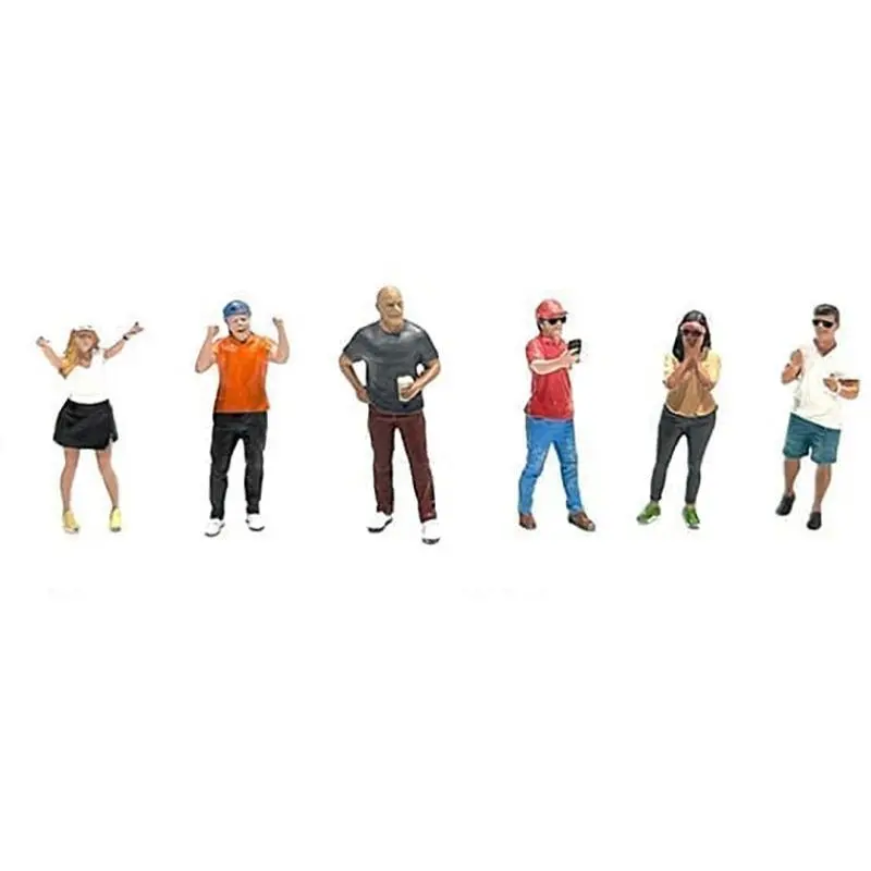 "The Fanatics" 6 Piece Diecast Figure Set Limited Edition For 1/64 Scale Models By American Diorama 1