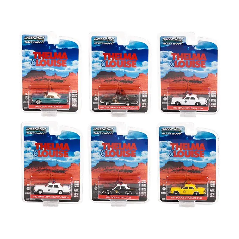 "Thelma & Louise" (1991) Movie Set Of 6 Pieces "Hollywood Special Edition" 1/64 Diecast Model Cars By Greenlight 1