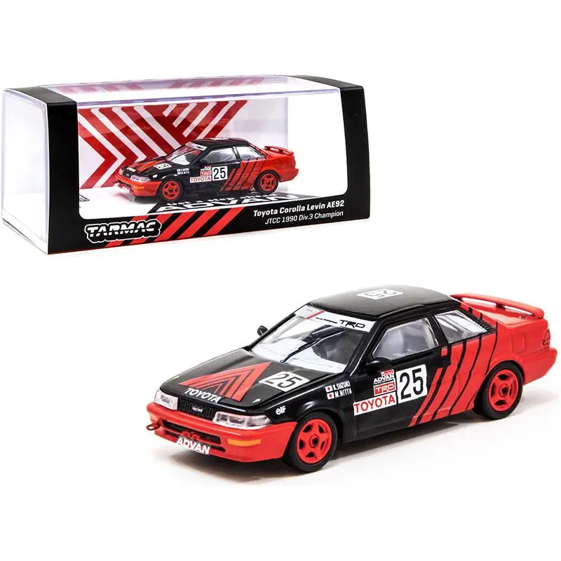 Toyota Corolla Levin Ae92 #25 K. Suzuki - M. Nitta "Advan Trd" Jtcc Div. 3 Champion (1990) 1/64 Diecast Model Car By Tarmac Works 1