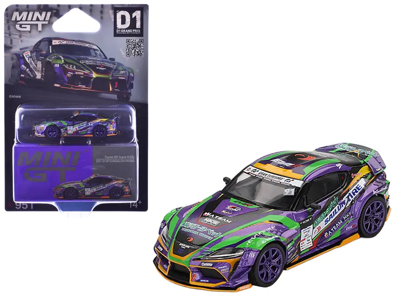 Toyota Gr Supra Kuhl Rhd (Right Hand Drive) #91 Shingo Hatanaka "Evangelion Racing" "D1 Grand Prix" (2021) Limited Edition 1/64 Diecast Model Car By Mini Gt 1
