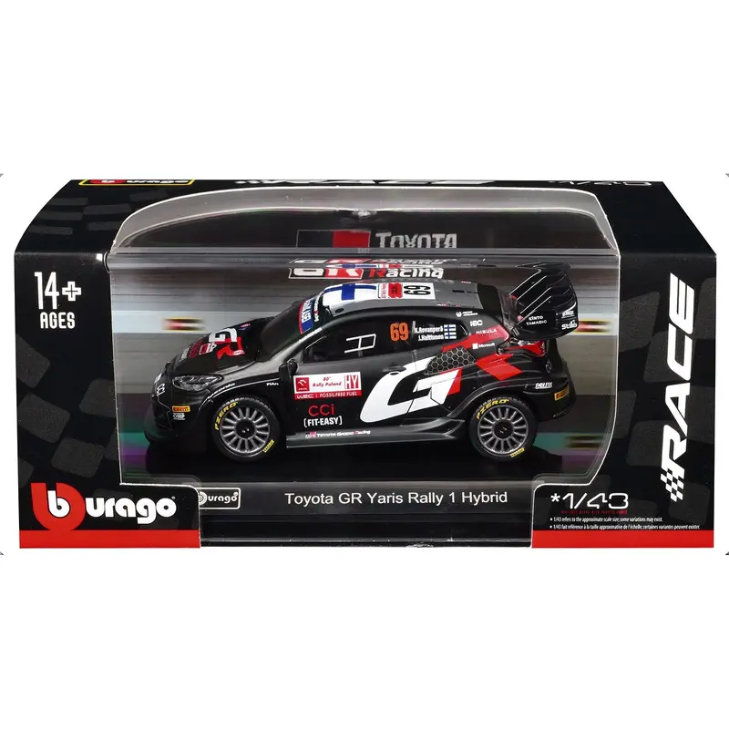 Toyota Gr Yaris Rally1 Hybrid #69 Kalle Rovanpera - Jonne Halttunen "Toyota Gazoo Racing Wrt" "World Rally Championship" (2024) "Race" Series 1/43 Diecast Model Car By Bburago 1