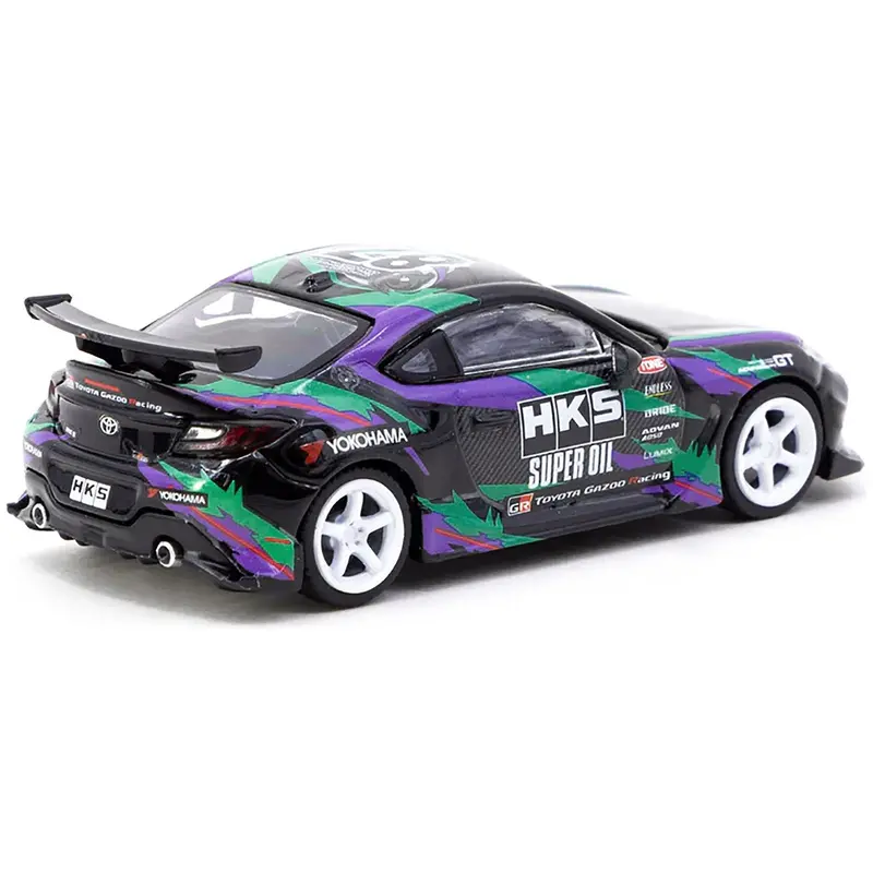 Toyota Gr86 Rhd (Right Hand Drive) "Hks" Black With Graphics "Global64" Series 1/64 Diecast Model By Tarmac Works 1
