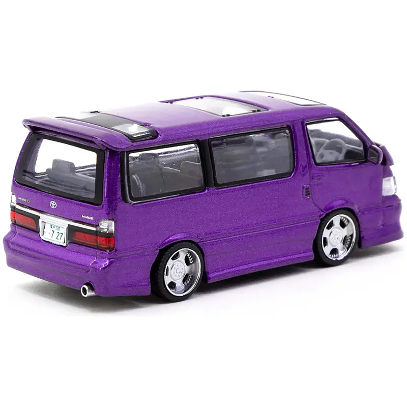 Toyota Hiace Wagon Custom Van Rhd (Right Hand Drive) Purple Metallic "Road64" Series 1/64 Diecast Model Car By Tarmac Works 1