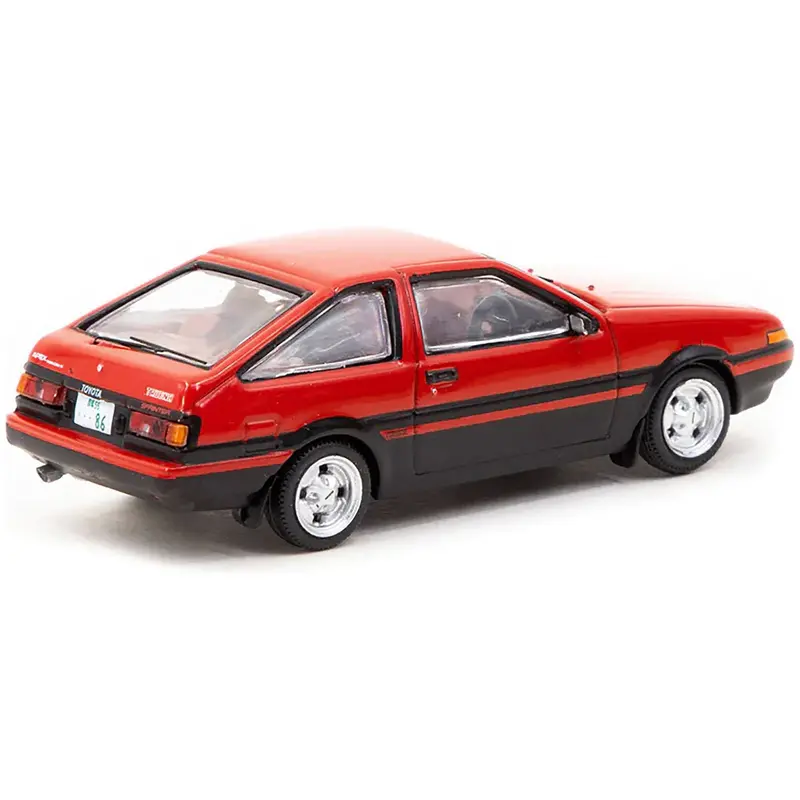 Toyota Sprinter Trueno (Ae86) Rhd (Right Hand Drive) Red And Black With Red Interior "J Collection" Series 1/64 Diecast Model By Tarmac Works 1