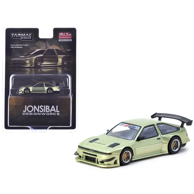 Toyota Sprinter Trueno Ae86 Widebody Rhd (Right Hand Drive) "Jonsibal Designworks" Green Metallic "Global64" Series 1/64 Diecast Model By Tarmac Works 1