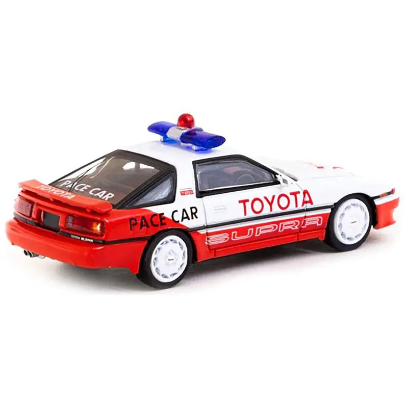Toyota Supra Rhd (Right Hand Drive) White And Red "Pace Car" "Hobby64" Series 1/64 Diecast Model Car By Tarmac Works 1