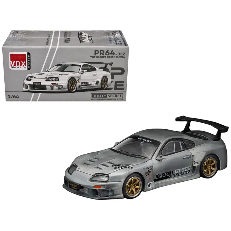 Toyota Supra "Top Secret" Gt300 Rhd (Right Hand Drive) Raw Metal "Vintage Diecast Expo Hong Kong 2025" 1/64 Diecast Model Car By Pop Race 1