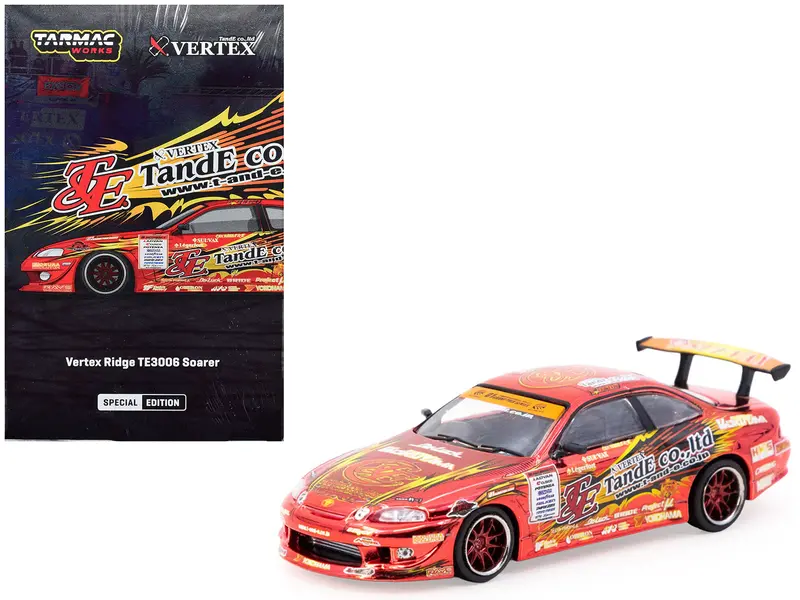 Toyota Vertex Ridge Te3006 Soarer Rhd (Right Hand Drive) Chrome Red With Graphics "Tokyo Auto Salon 2026" "Global64" Series 1/64 Diecast Model Car By Tarmac Works 1