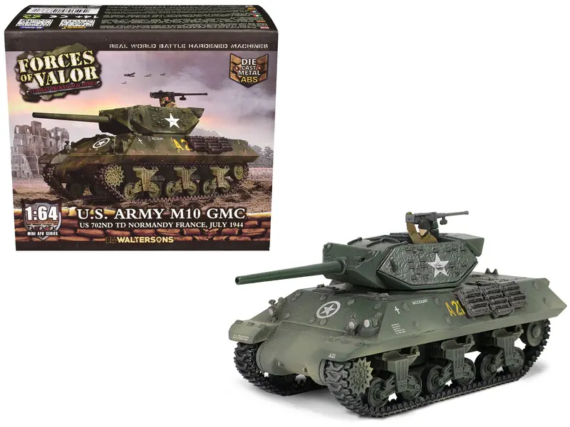 U.S. Army M10 Gmc Tank "702Nd Tank Destroyer Battalion Normandy France" (1944) United States Army "Mini Afv" Series 1/64 Diecast Model By Forces Of Valor 1