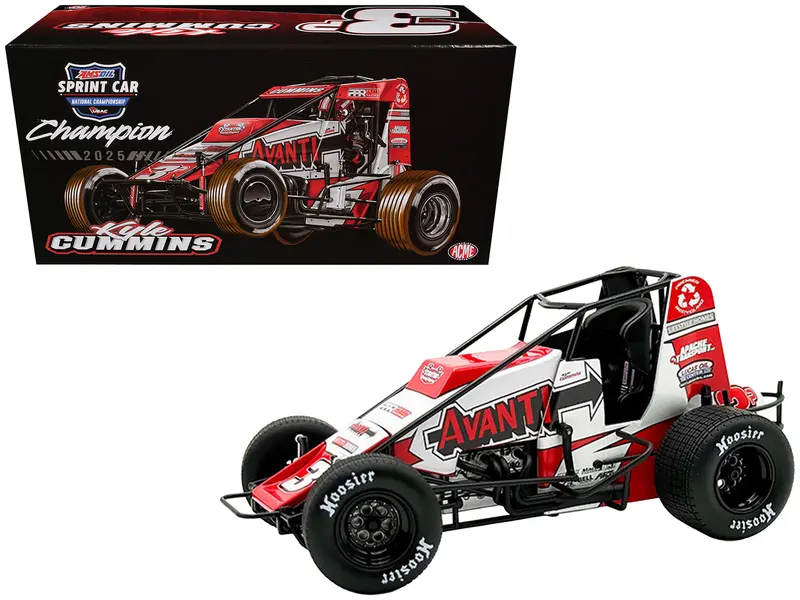Usac Sprint Car #3P Kyle Cummins "Avanti" Champion "Usac Sprint Car National Championship" (2025) 1/18 Diecast Model Car By Acme 1