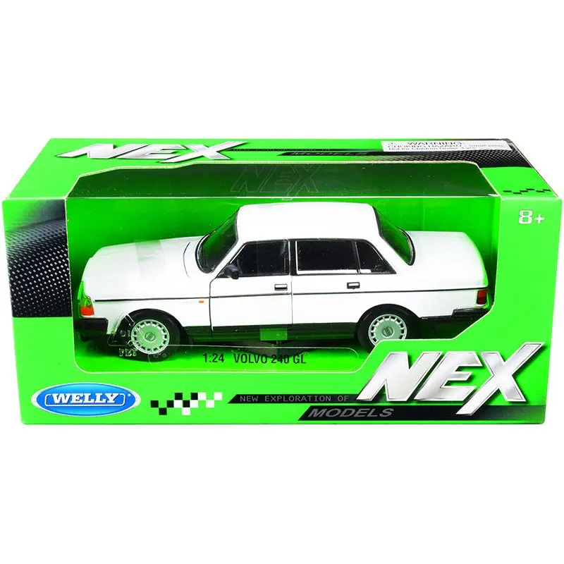 Volvo 240 Gl White "Nex Models" 1/24 Diecast Model Car By Welly 1