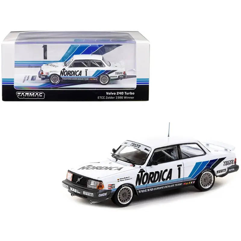 Volvo 240 Turbo #1 Johnny Cecotto - Thomas Lindstrom Winner "Etcc Zolder" (1986) "Hobby64" Series 1/64 Diecast Model Car By Tarmac Works 1