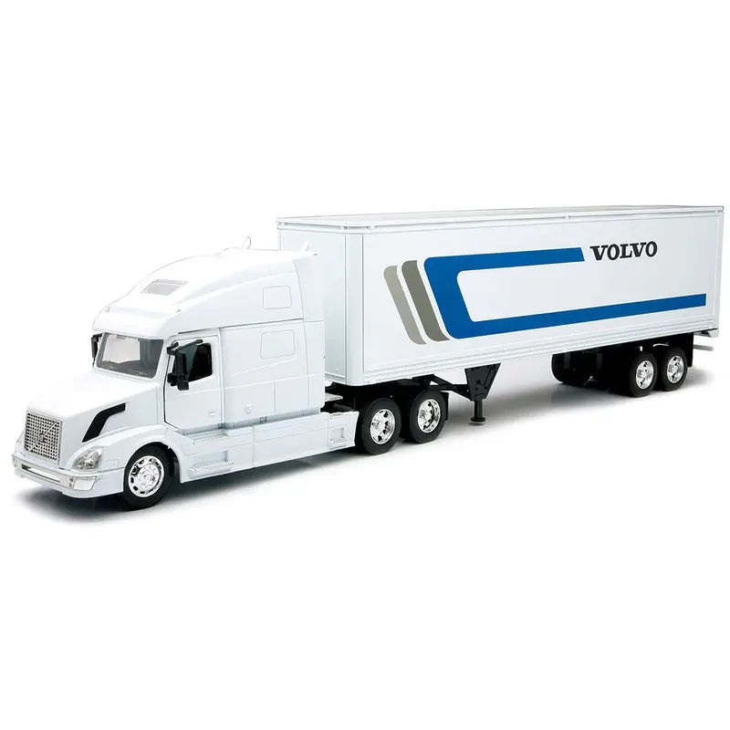 Volvo Vn-780 Truck With Dry Van Trailer White "Long Haul Truckers" Series 1/32 Diecast Model By New Ray 1