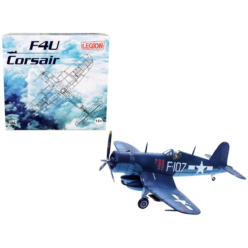 Vought F4u-1D Corsair Fighter Plane "1St Lt. Phillip Delong Marine Fighter Squadron (Vmf-224)" (1945) 1/72 Diecast Airplane Model By Legion 1