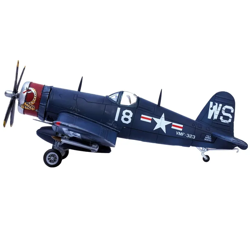 Vought F4u-4 Corsair Fighter Plane Marine Fighter Squadron 323 (Vmf-323) "Death Rattlers" Uss Sicily (Cve-118) (1951) 1/72 Diecast Airplane Model By Legion 1
