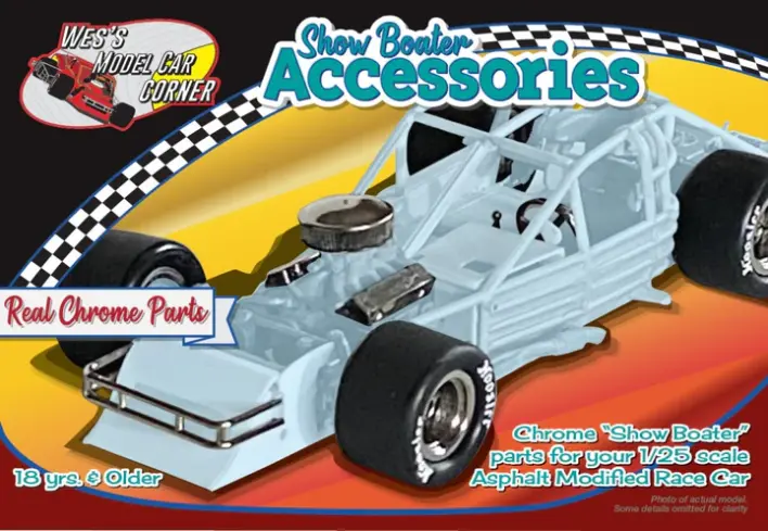 Wes's Car Corner (Salvinos) 1/25 Chrome Accessories Set For Asphalt Modified Race Car 1