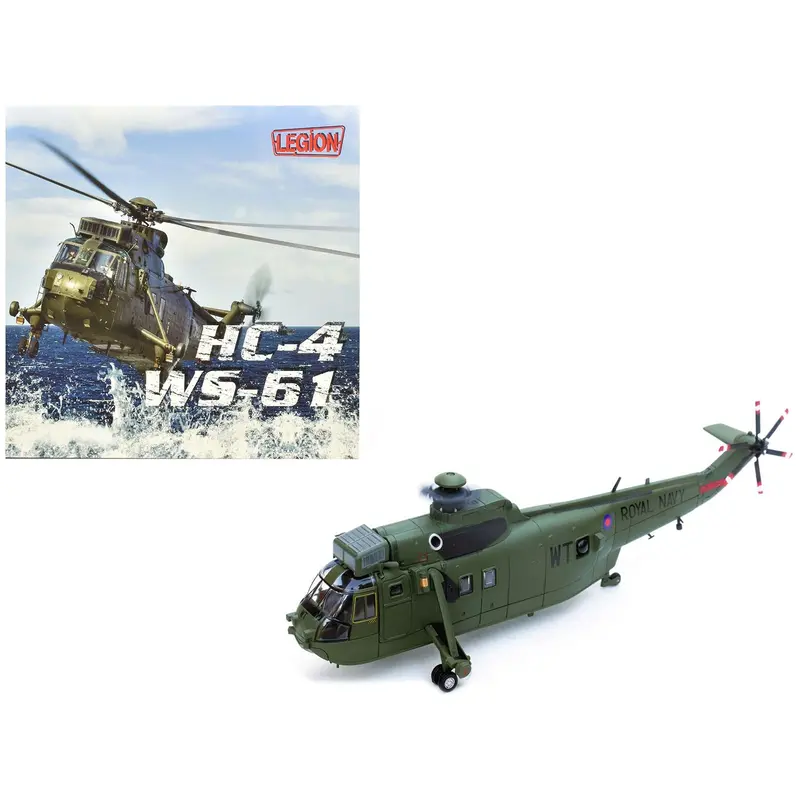 Westland Sea King Hc.4 Helicopter "Green Livery 848 Naval Air Squadron Commando Helicopter Force Royal Naval Air Station Yeovilton Somerset" (2009) British Royal Navy 1/72 Diecast Model By Legion 1